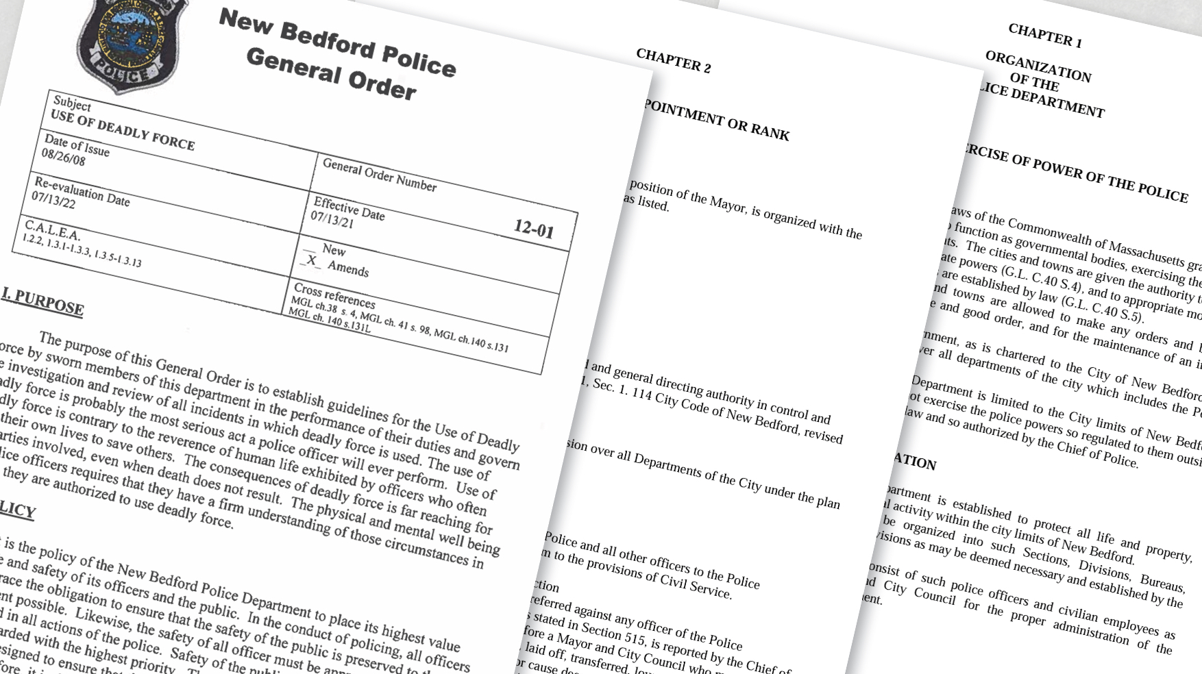 Police Policy Document Example New Bedford Police Department policies - The New Bedford Light