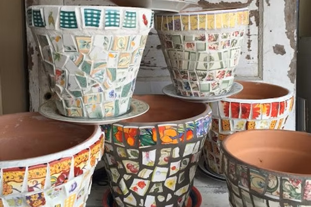 Mosaic Plant Pots ??? ceramic shards