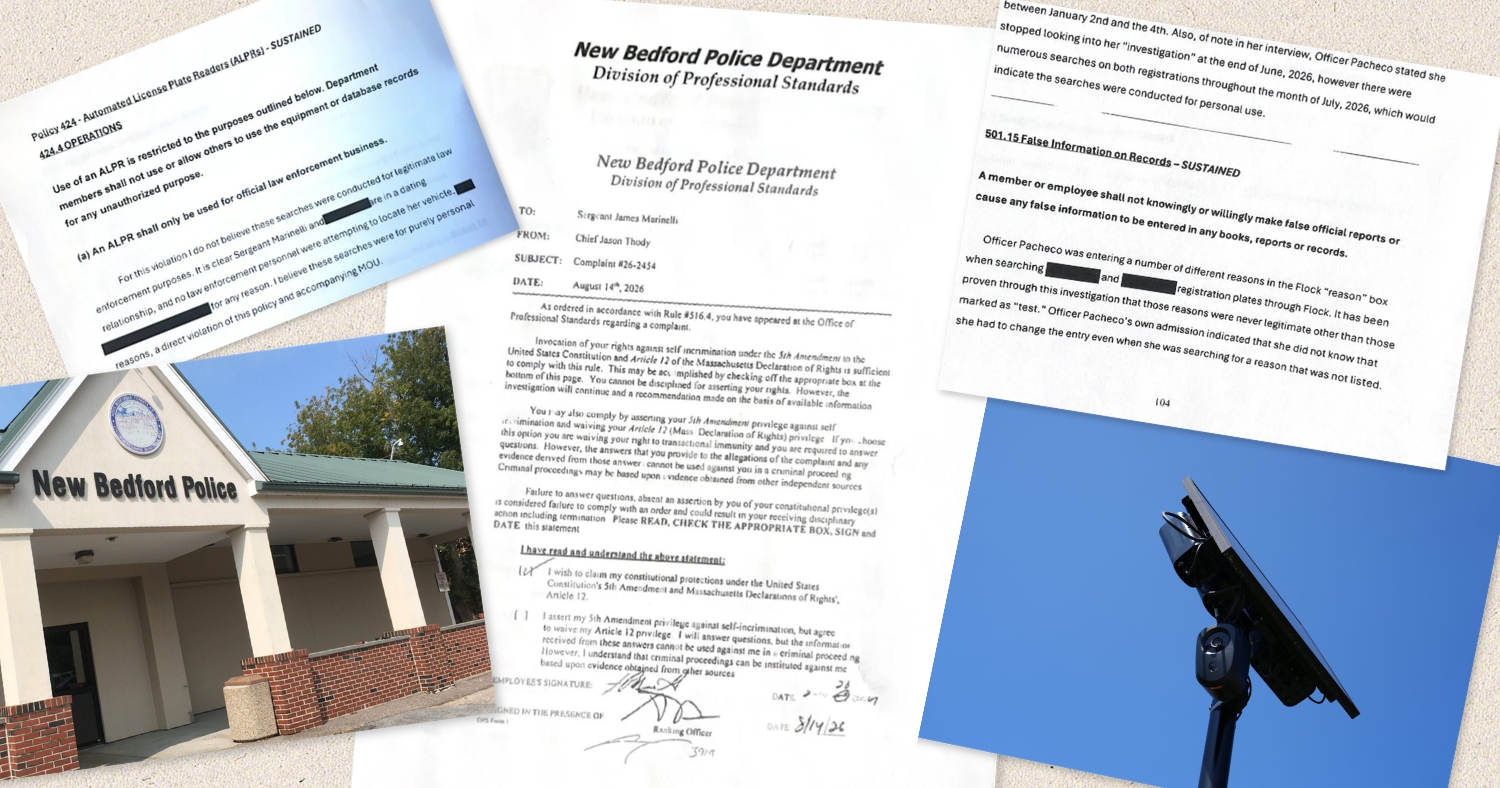New Bedford police internal affairs reports detail Flock misuse